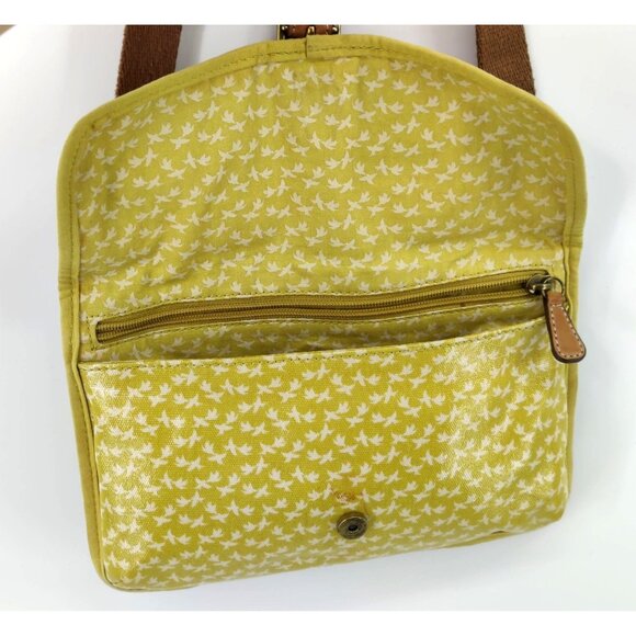 Fossil Tree Print Women's Adjustable Shoulder Crossbody Bag PVC Coated Textured - Picture 7 of 9